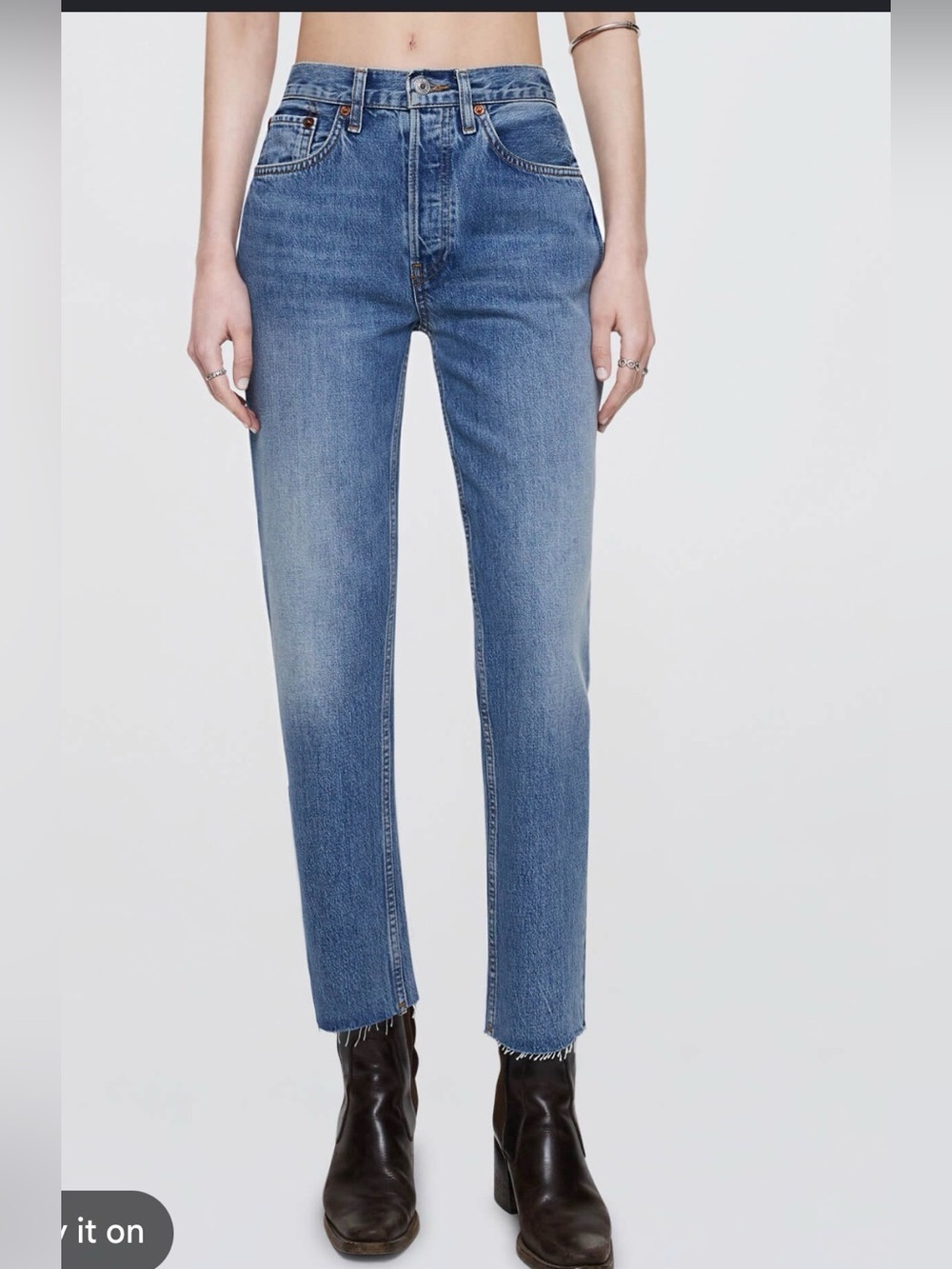 Re/Done Mid 90’s High Rise Ankle Jeans , size 27